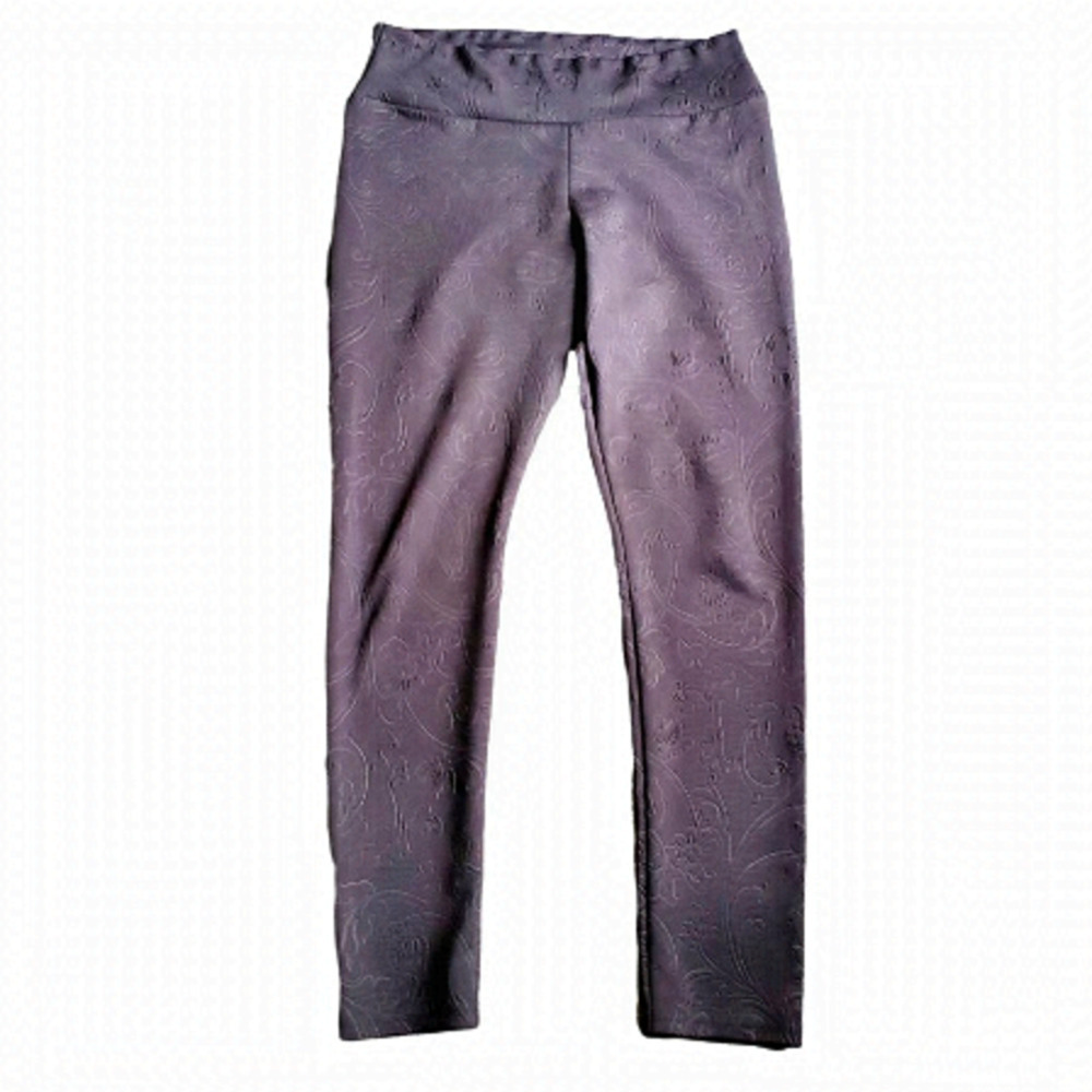 CUTE Black Casual High Waisted Solid Leggings. Size Large